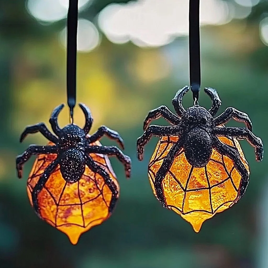 Elegant Spider Suncatcher casting colorful reflections in sunlight