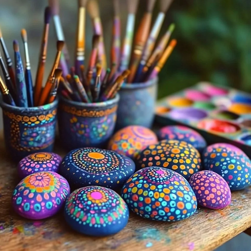 A beautifully crafted stone art piece showcasing DIY techniques for home decor.