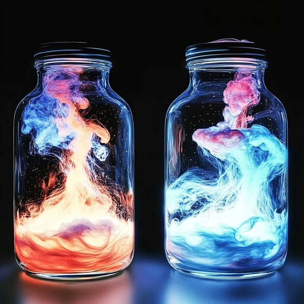 Storm in a Jar experiment showcasing miniature weather in a glass container