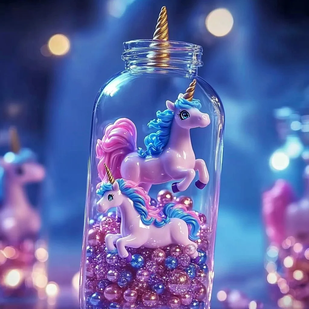 Colorful unicorn sensory bottle for creative play and relaxation