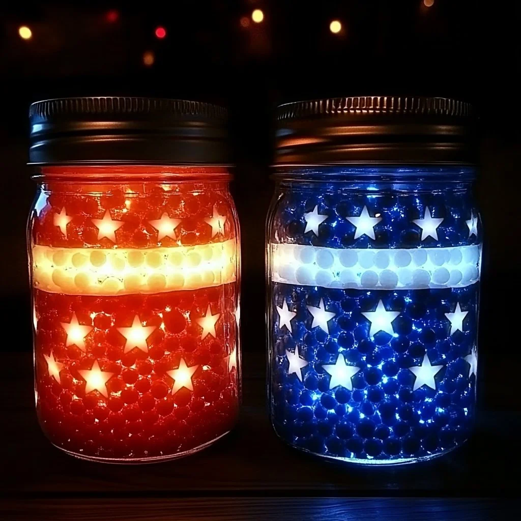 US Flag Luminary beautifully lights up patriotic celebrations and events.