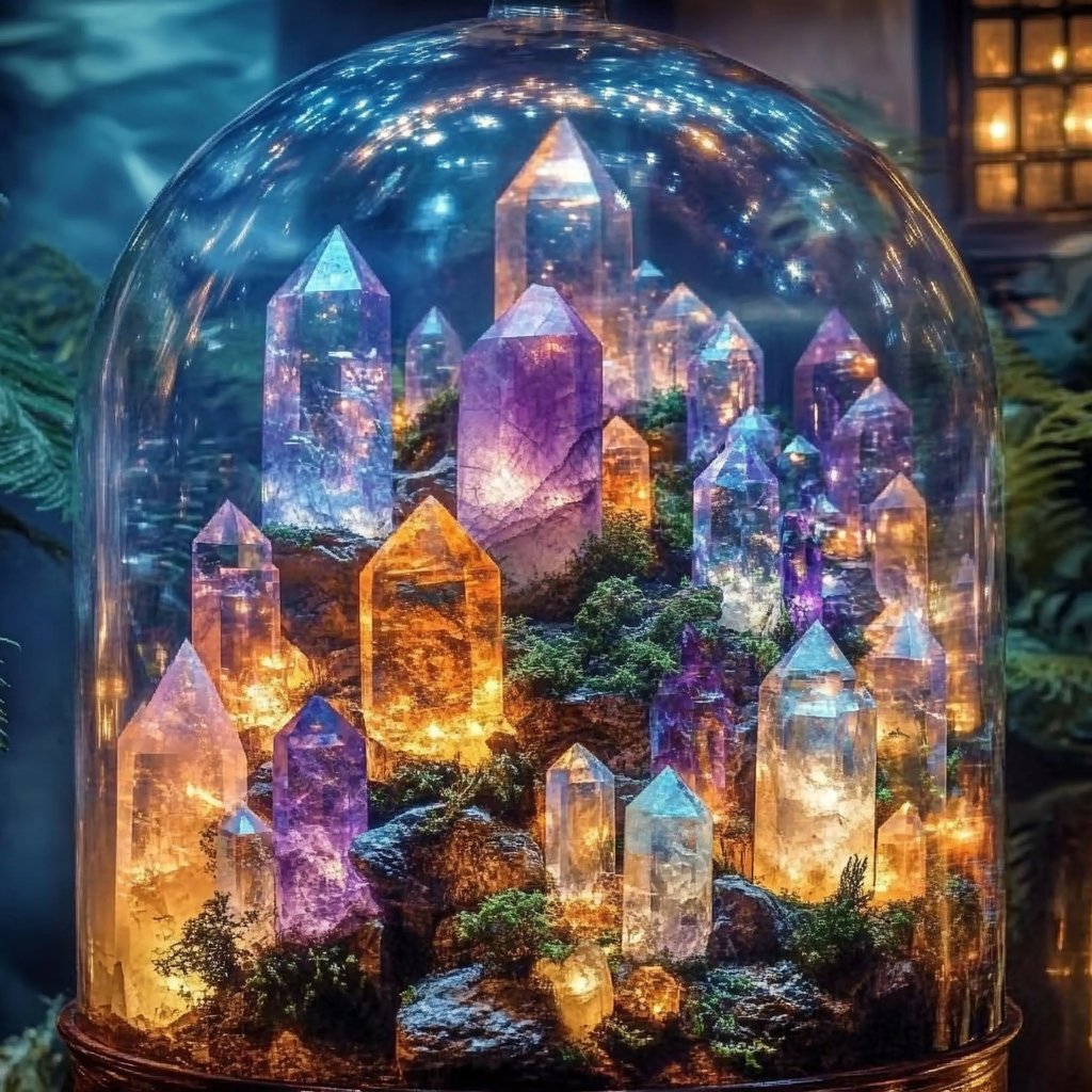 Colorful Crystal Garden in a Jar