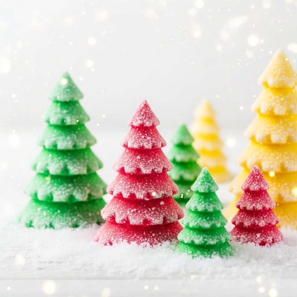 Baking Soda Crystal Trees formed with vibrant sparkling crystals.