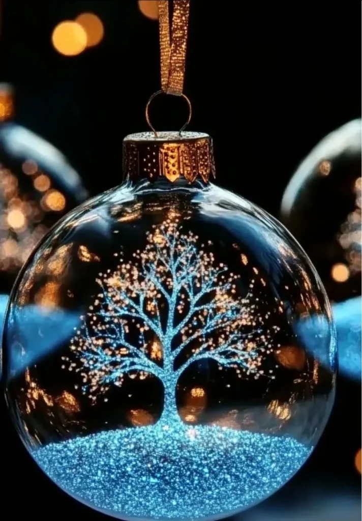 Baking soda winter tree ornaments as festive holiday decorations.