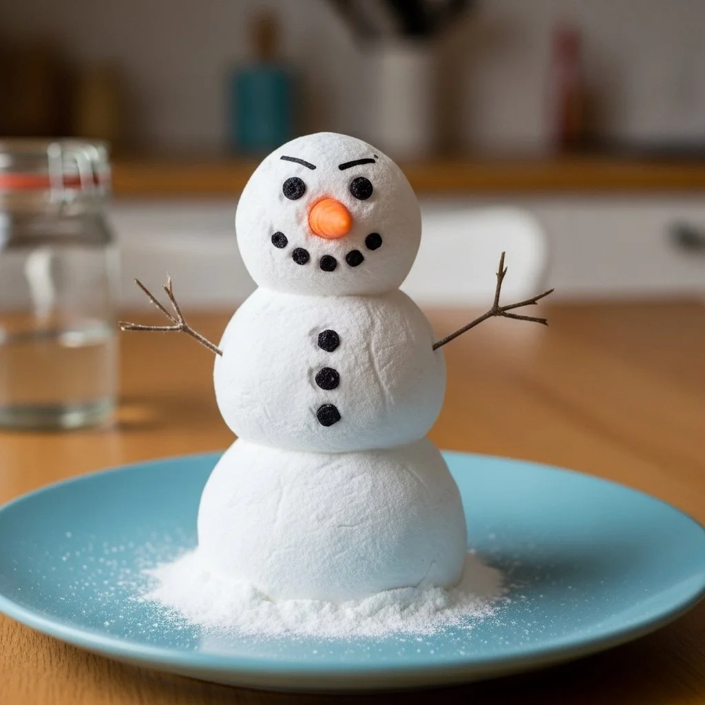 Crystal snowman made with baking soda and growing crystals