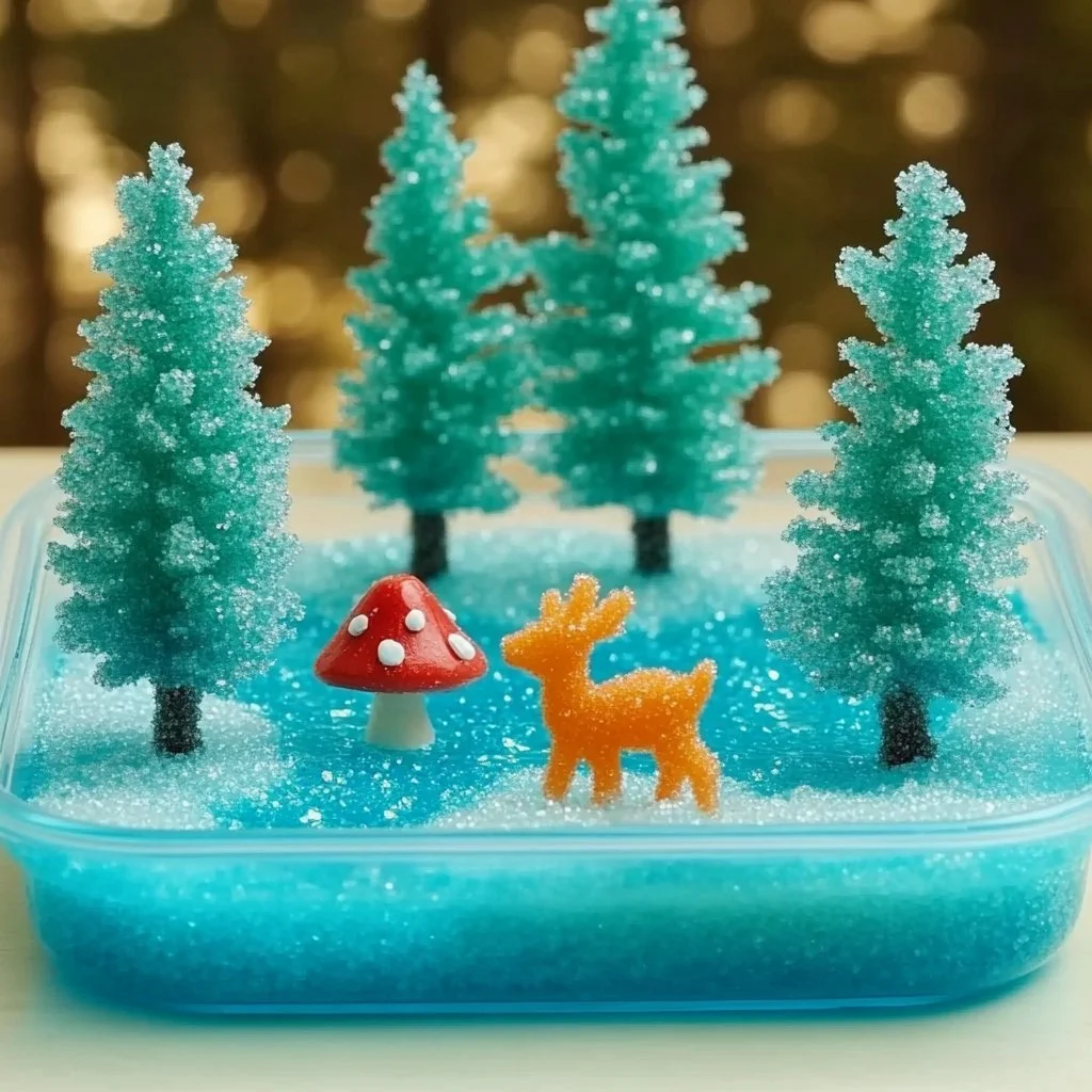 Healthy pines growing with the help of baking soda.