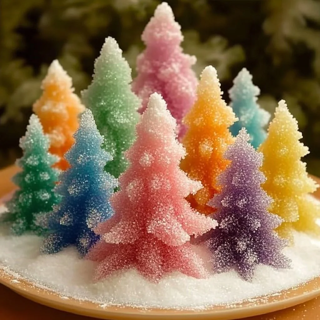 Winter trees growing with the help of baking soda as a natural fertilizer