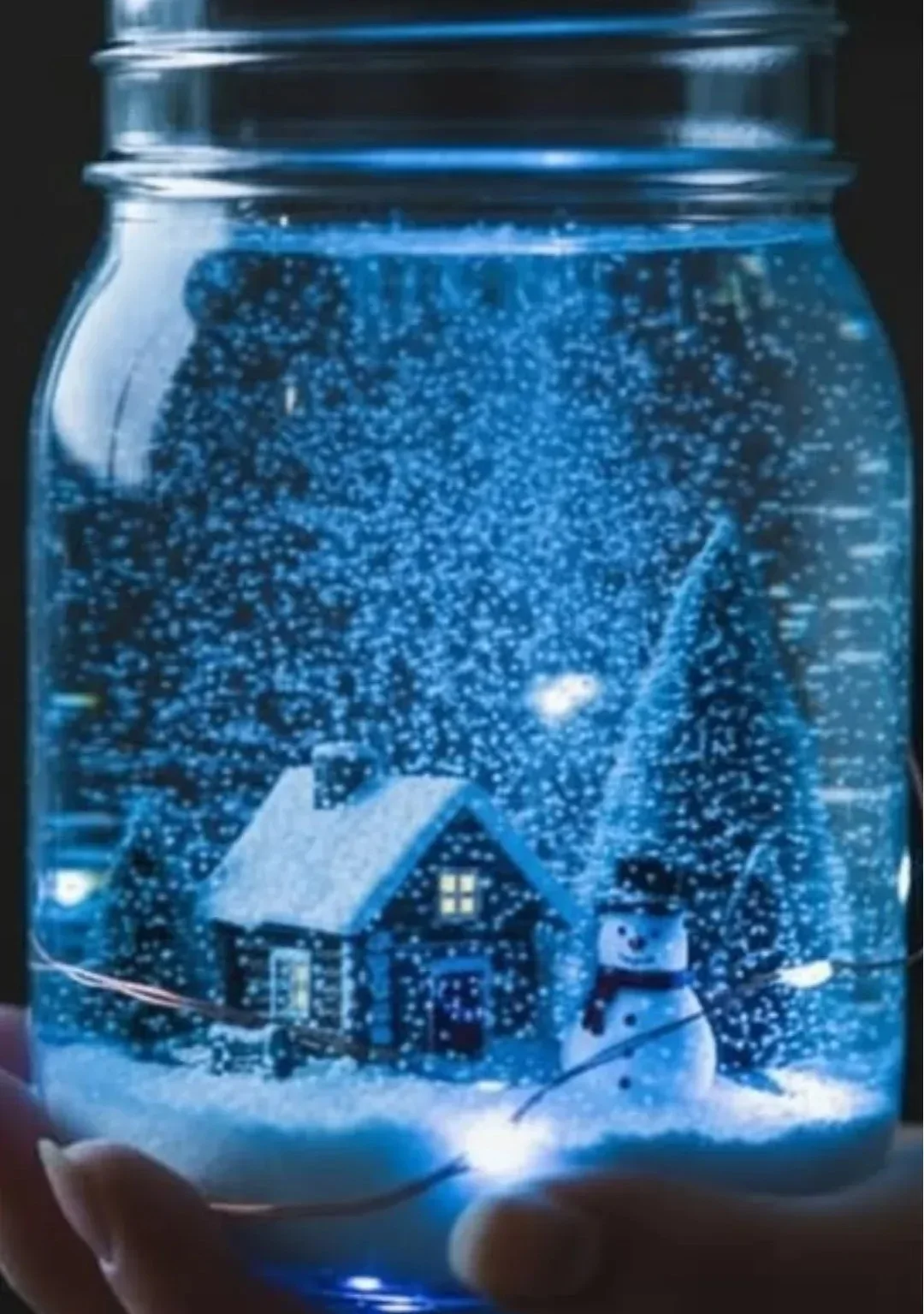 DIY baking soda snow globe project for festive decor