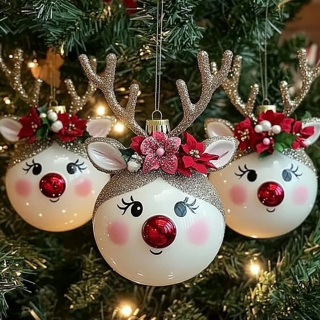 Baking soda snow ornaments crafted for holiday decoration