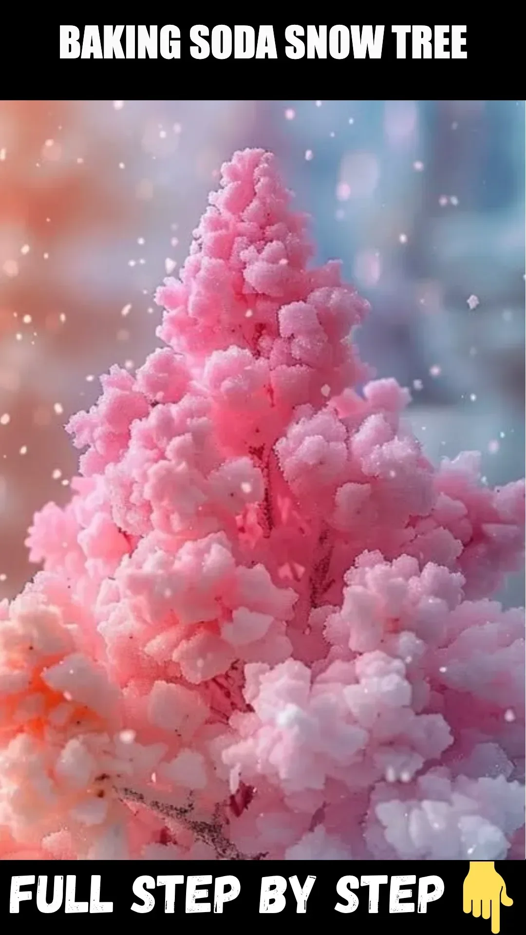 Festive Baking Soda Snow Tree decorated for winter crafts