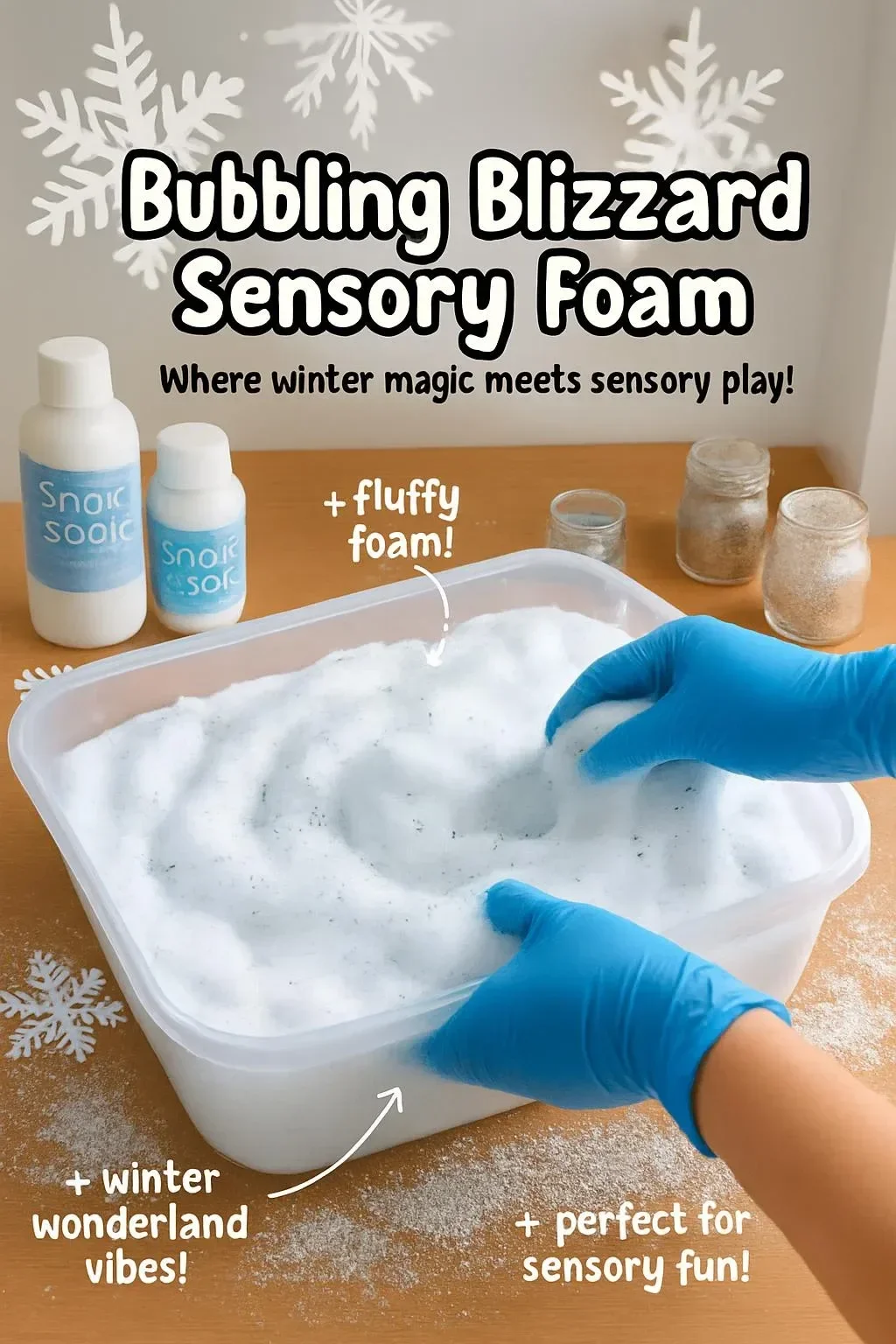 Bubbling Blizzard Sensory Foam creating a playful, soothing experience