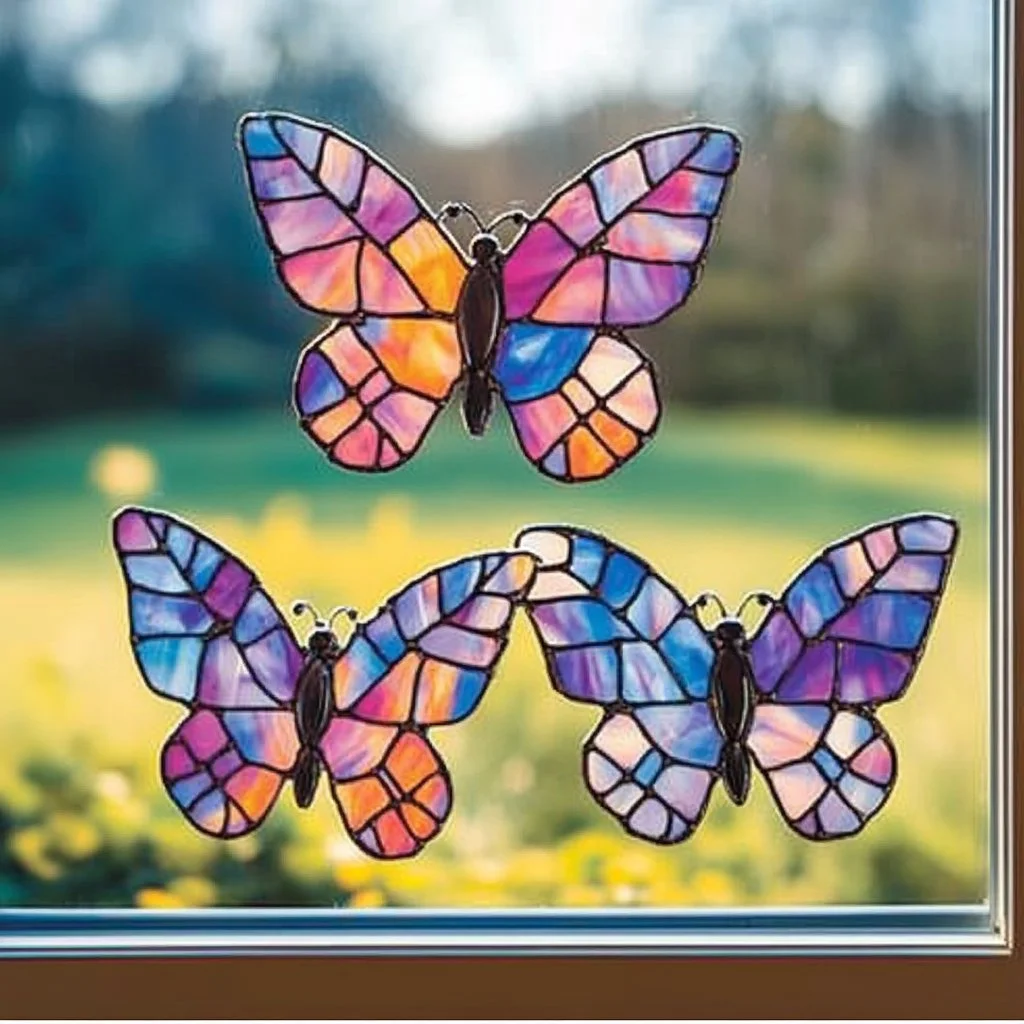 Beautiful butterfly suncatcher that reflects light and adds color to any space.