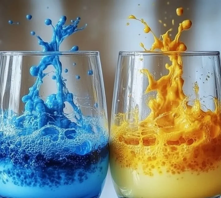 Vibrant colors mixing in a fun science experiment for education.