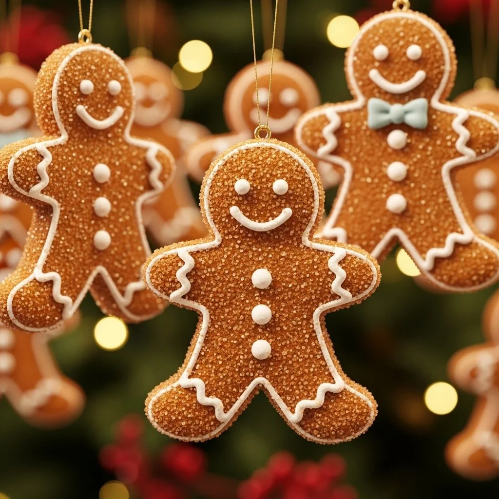Crystal Gingerbread Man Ornaments for festive holiday decor