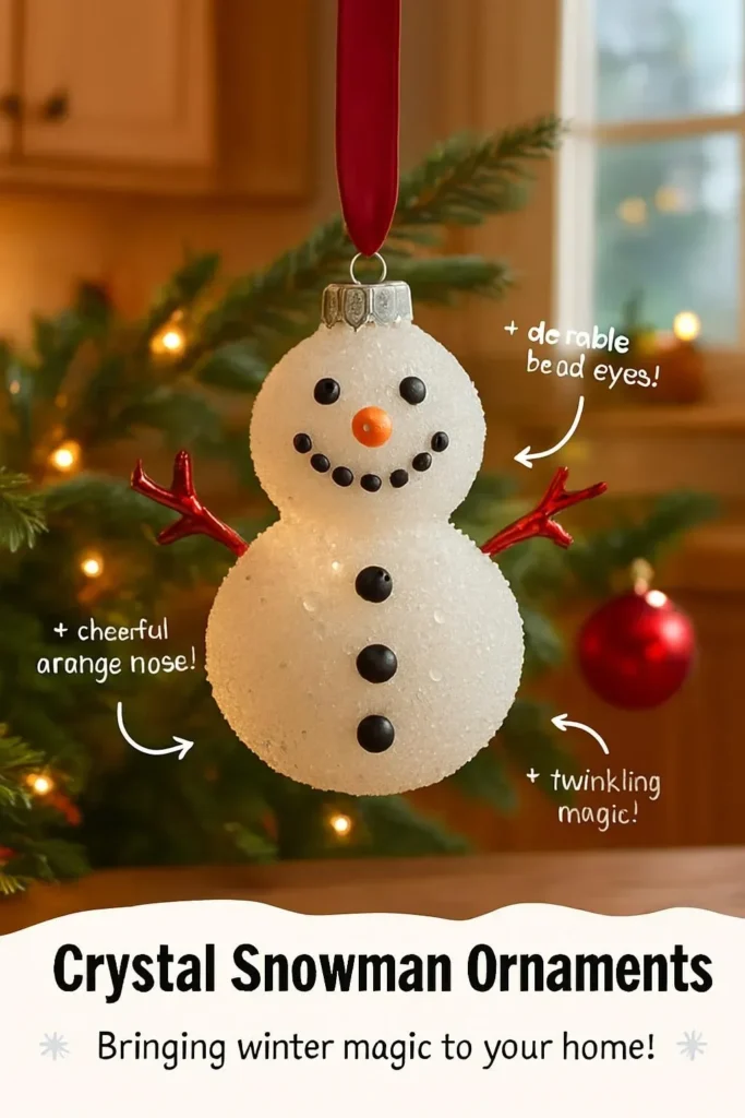 Beautiful crystal snowman ornaments for holiday decoration
