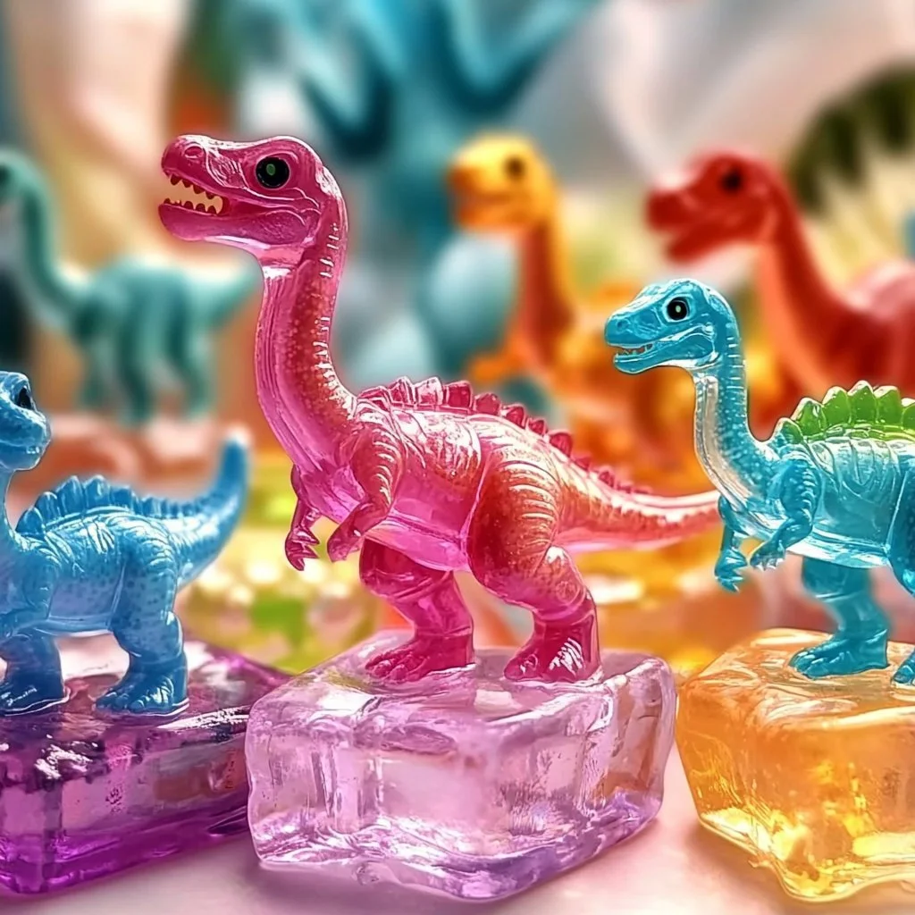 Children engaging in Dinosaur Ice Excavation activity with ice blocks and dinosaur toys.