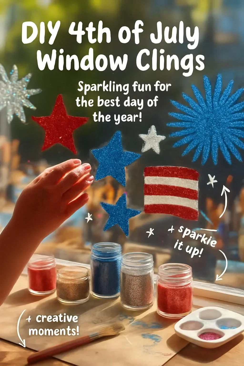 DIY 4th of July window clings for festive home decor
