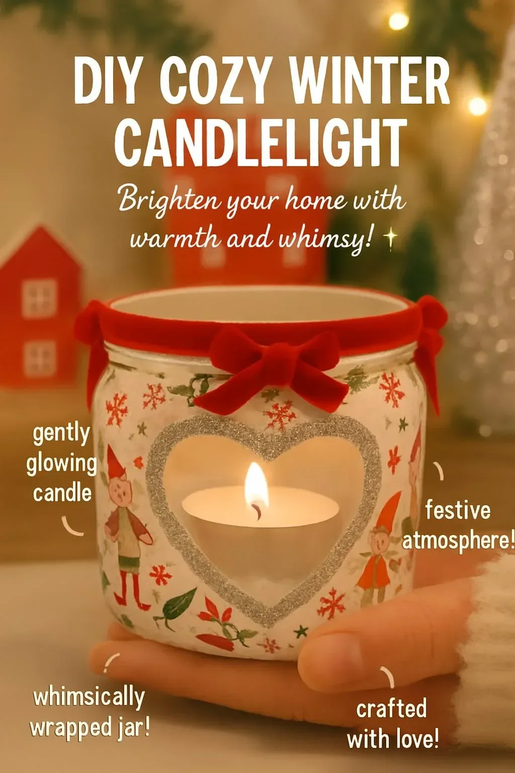 cozy winter candlelight setup with DIY decorations