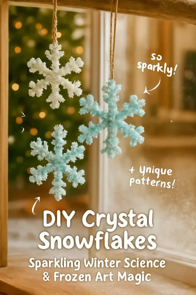 Beautiful DIY Crystal Snowflakes for winter decoration