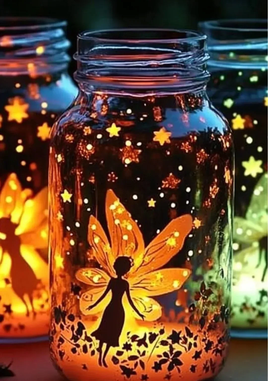 DIY glowing fairy jars illuminated with magical lights