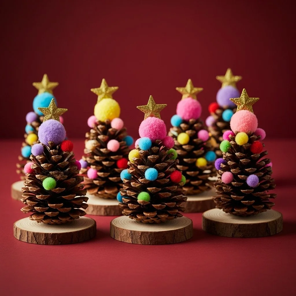 DIY Pine Cone Christmas Trees for holiday decor