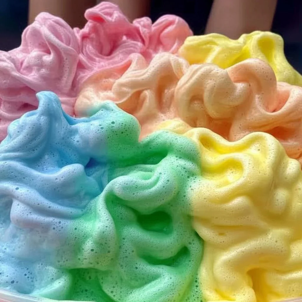 Colorful DIY rainbow foam for sensory play and creative projects