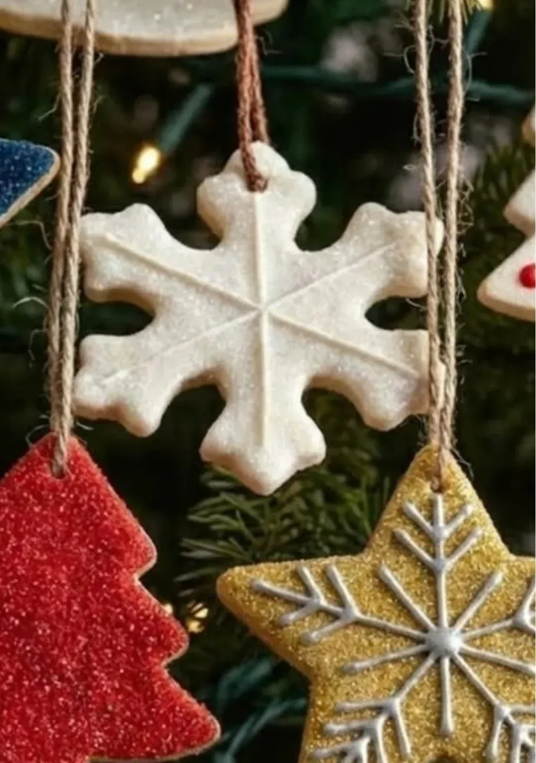 DIY salt dough ornaments crafted for festive decorations and gifts.