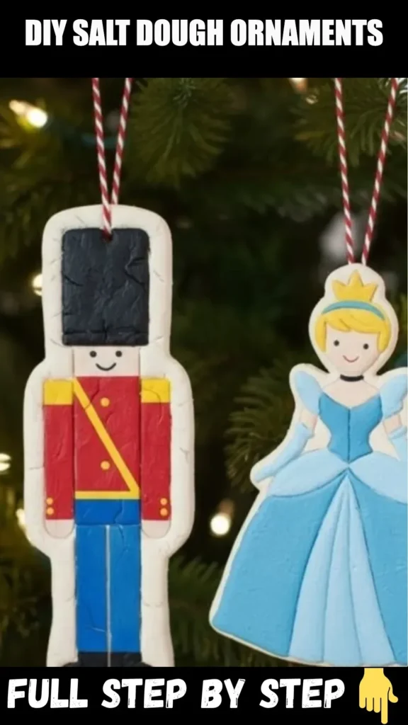 Handmade DIY salt dough ornaments ready for decoration and display.