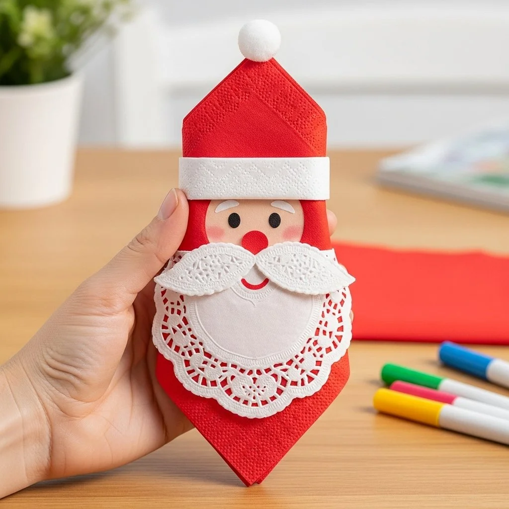 DIY Santa Napkin Holder for festive holiday table decor