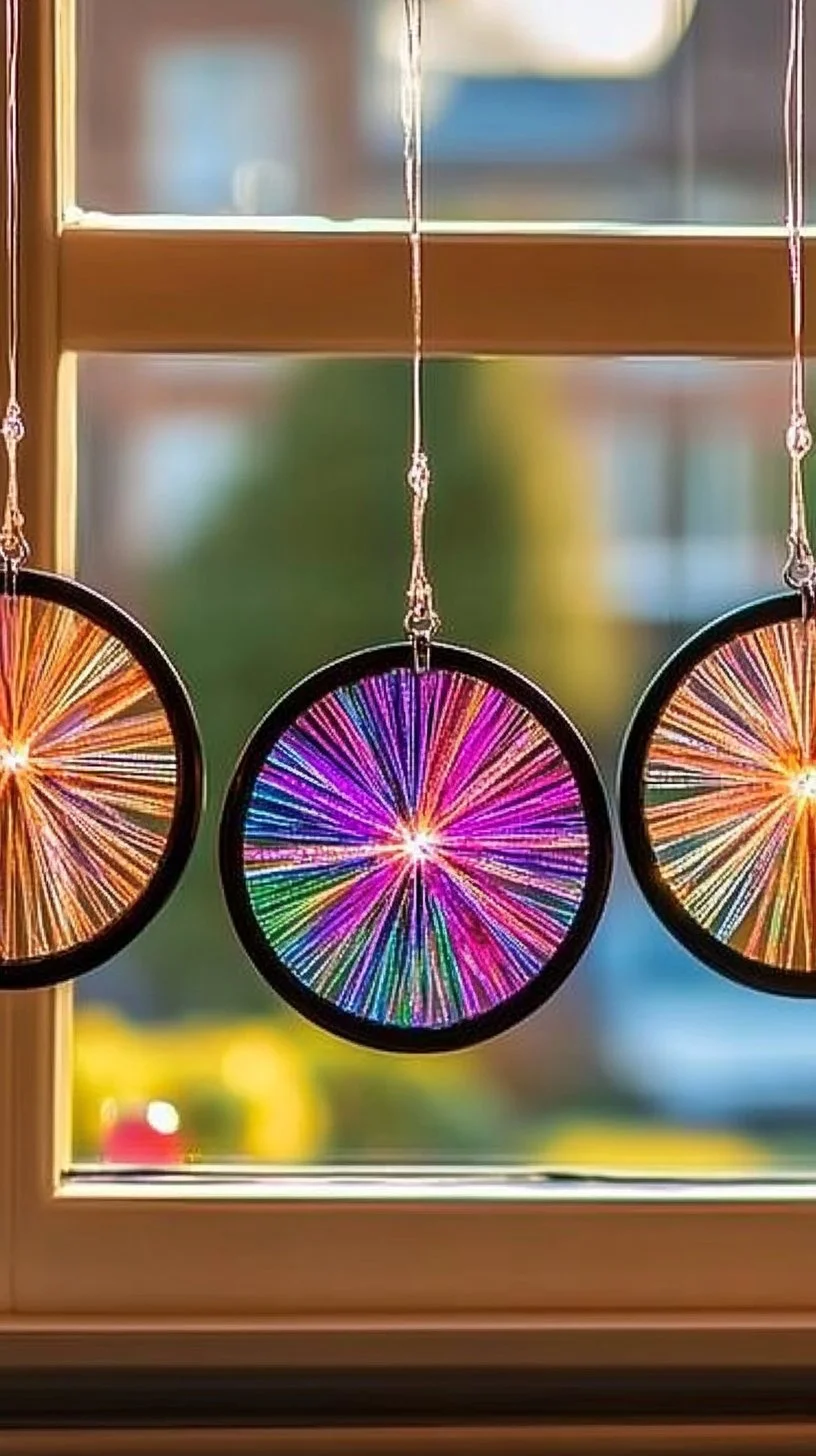 DIY stained glass suncatcher craft project for home decoration