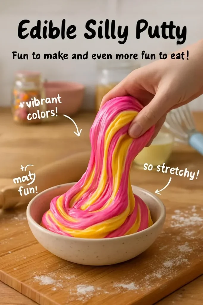 Colorful edible silly putty for fun and tasty snacking