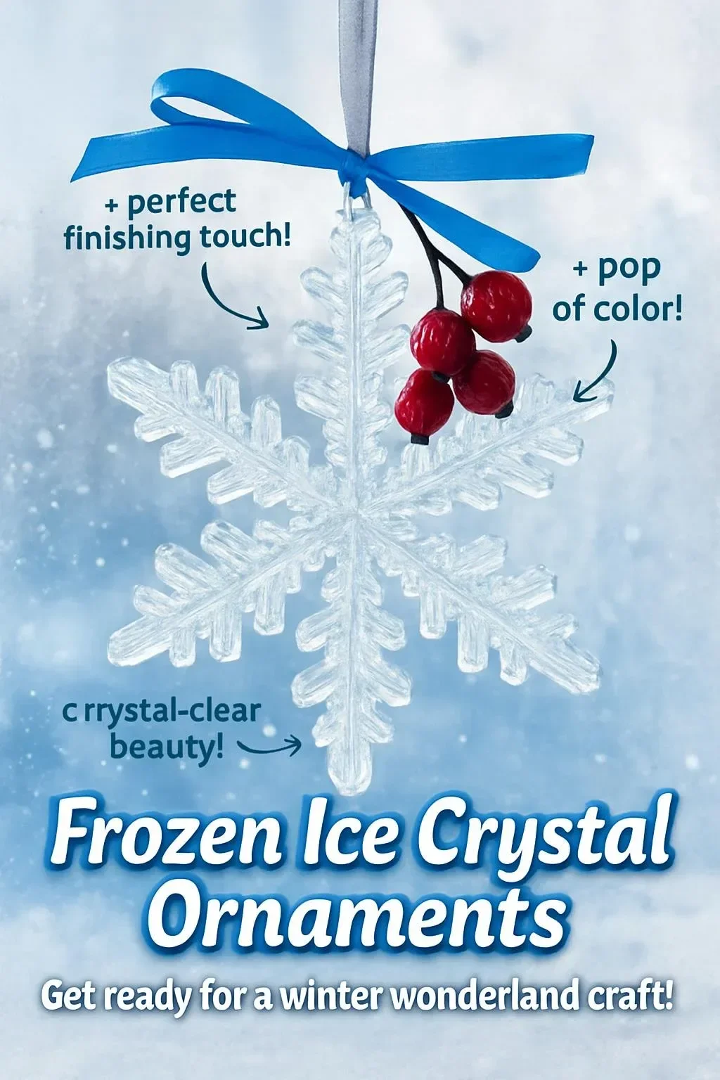 Beautiful frozen ice crystal ornaments for winter decoration