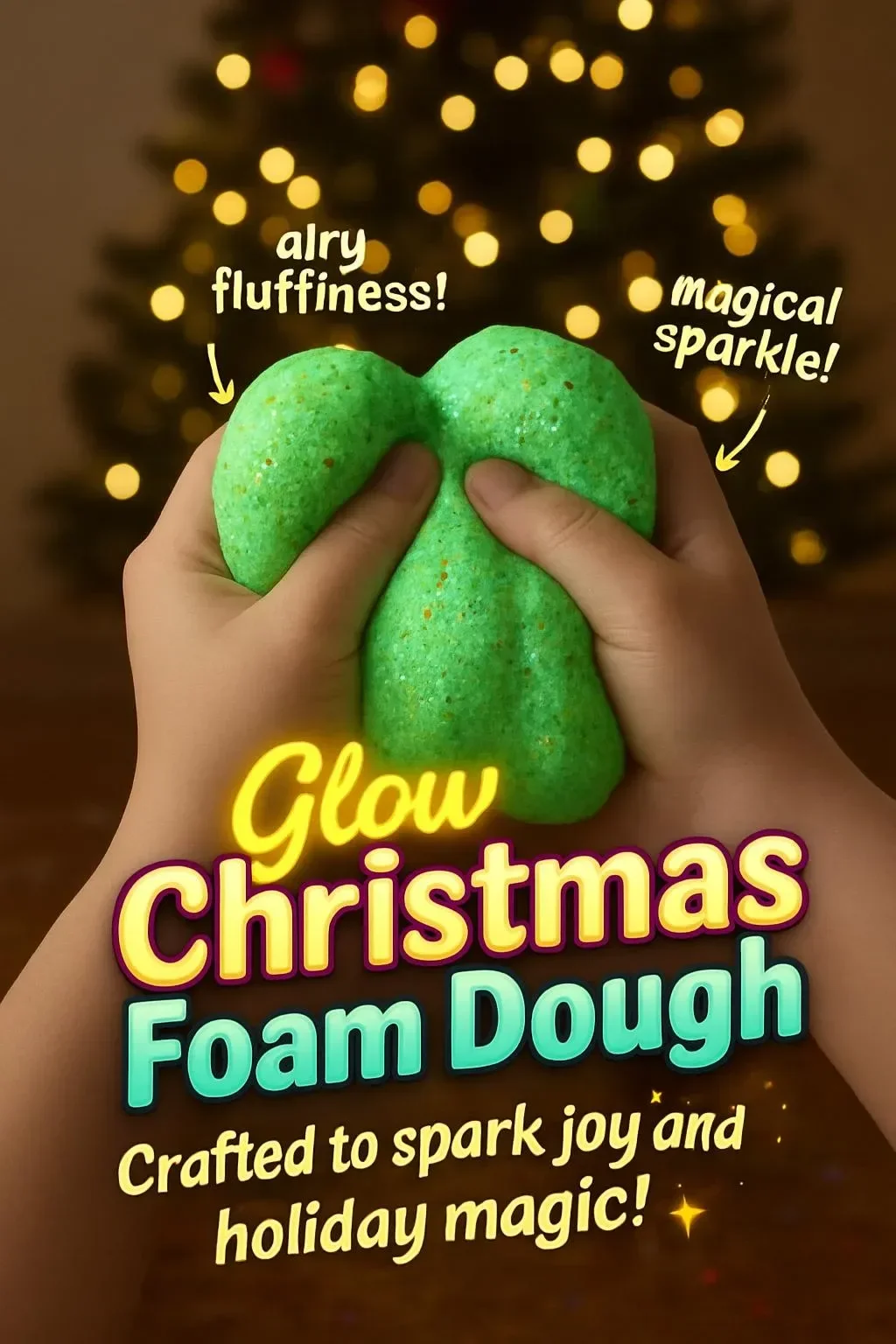 Glow Christmas Foam Dough for festive arts and crafts activities