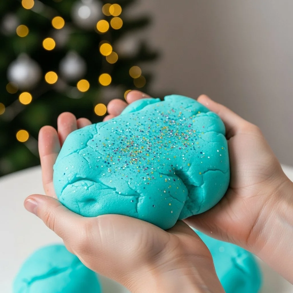 Glow Christmas Foam Dough for festive holiday crafting and activities.