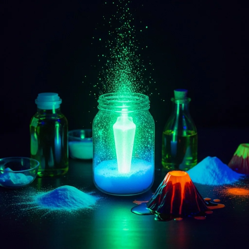 Glow Volcano Lava Jar - A mesmerizing decorative lava jar with glowing elements.