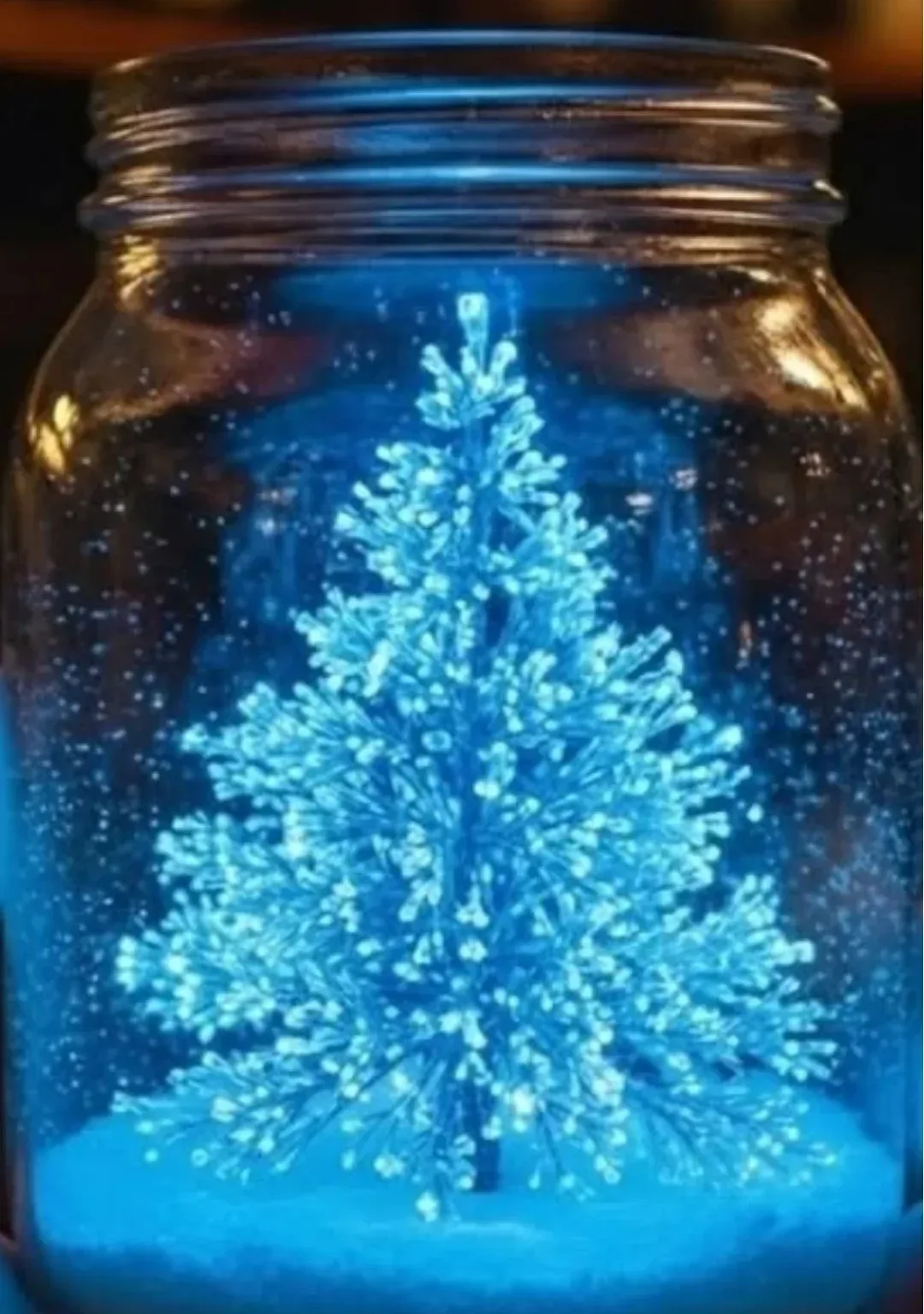 Beautiful glowing tree made using baking soda for festive decorations