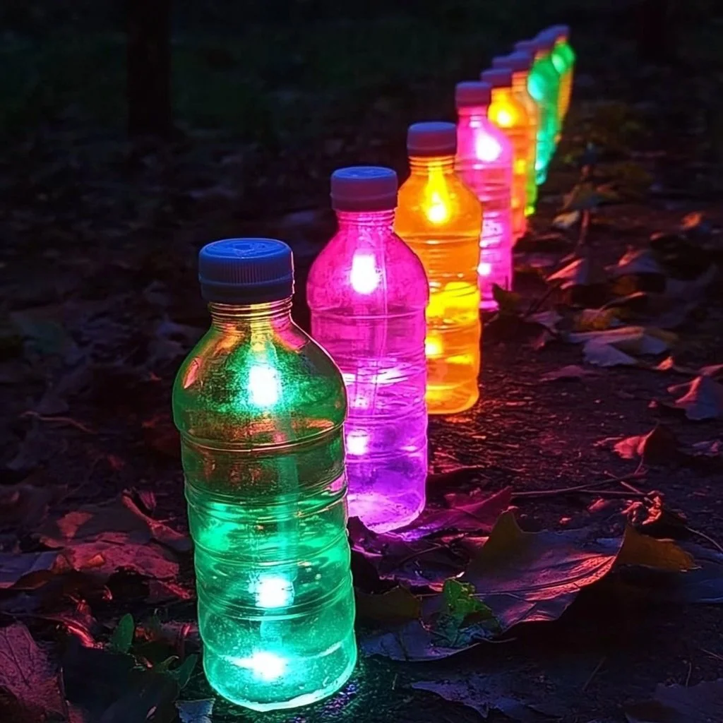 Colorful glowing glow stick bottles for parties and celebrations