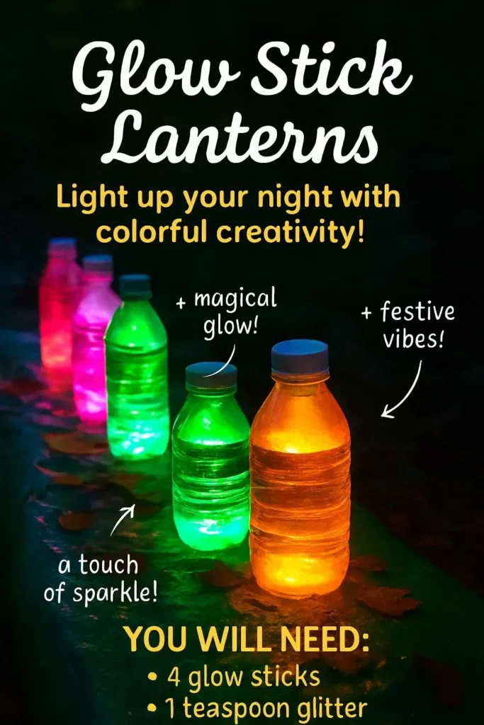 Vibrant glow stick bottles glowing in the dark, ideal for parties and events.