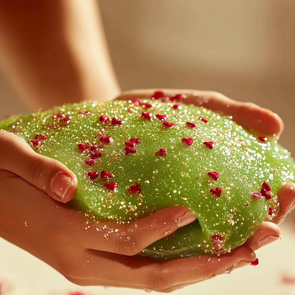 Colorful Grinch Slime for holiday-themed crafts and activities
