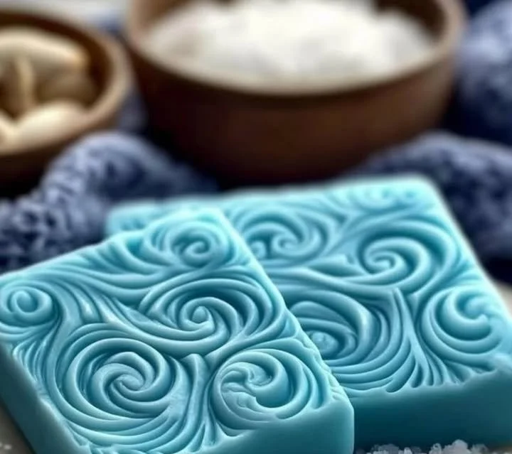 Handcrafted homemade sea salt soap with natural ingredients and ocean-inspired scent.