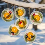 Colorful ice suncatchers reflecting sunlight in a whimsical display.