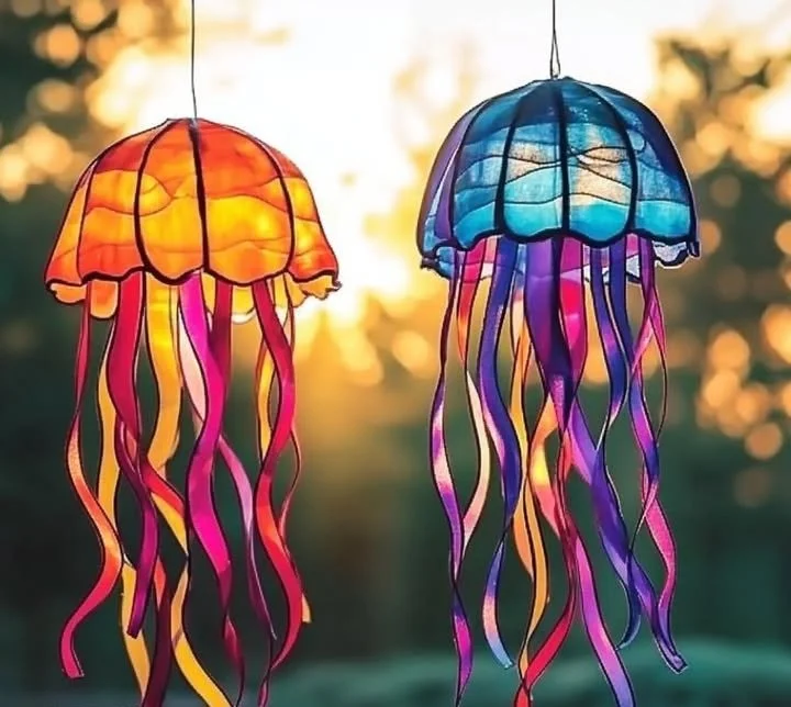 Beautiful Jellyfish Suncatcher that reflects light and adds an oceanic touch.