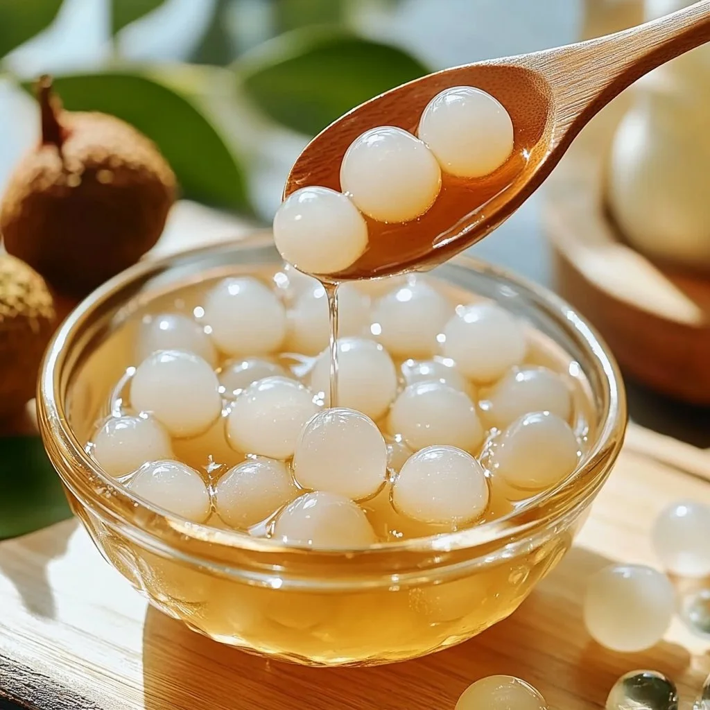 Delicious Lychee Popping Boba in colorful fruit drinks