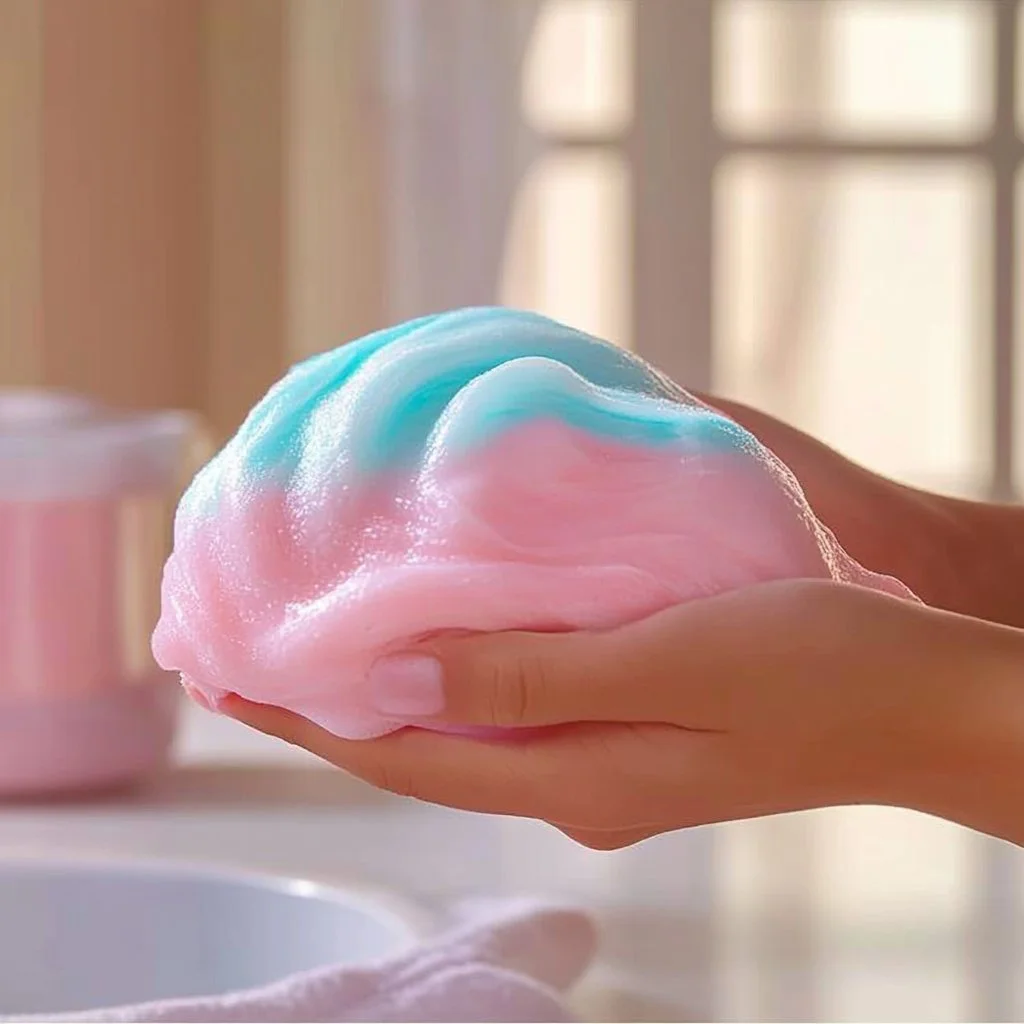 Colorful No-Glue Soap Slime in various shapes and textures