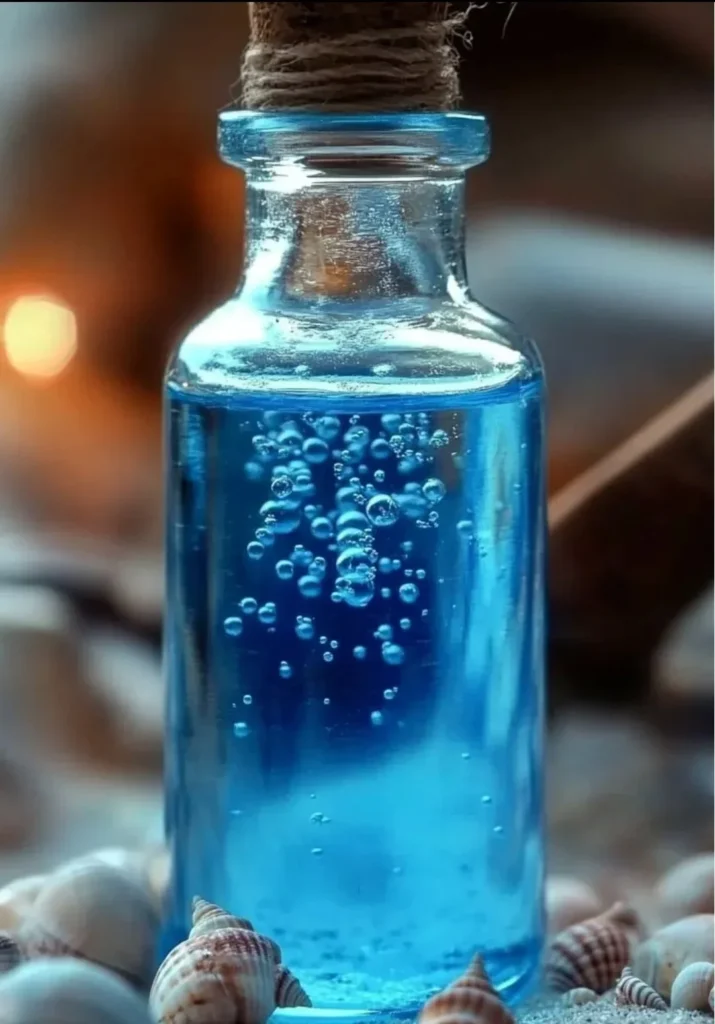 Ocean in a bottle showcasing a serene and colorful ocean landscape