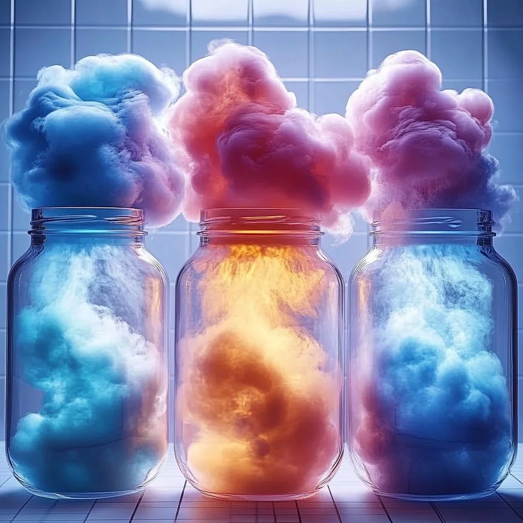 Rain Cloud in a Jar science experiment showcasing cloud formation with water and shaving cream