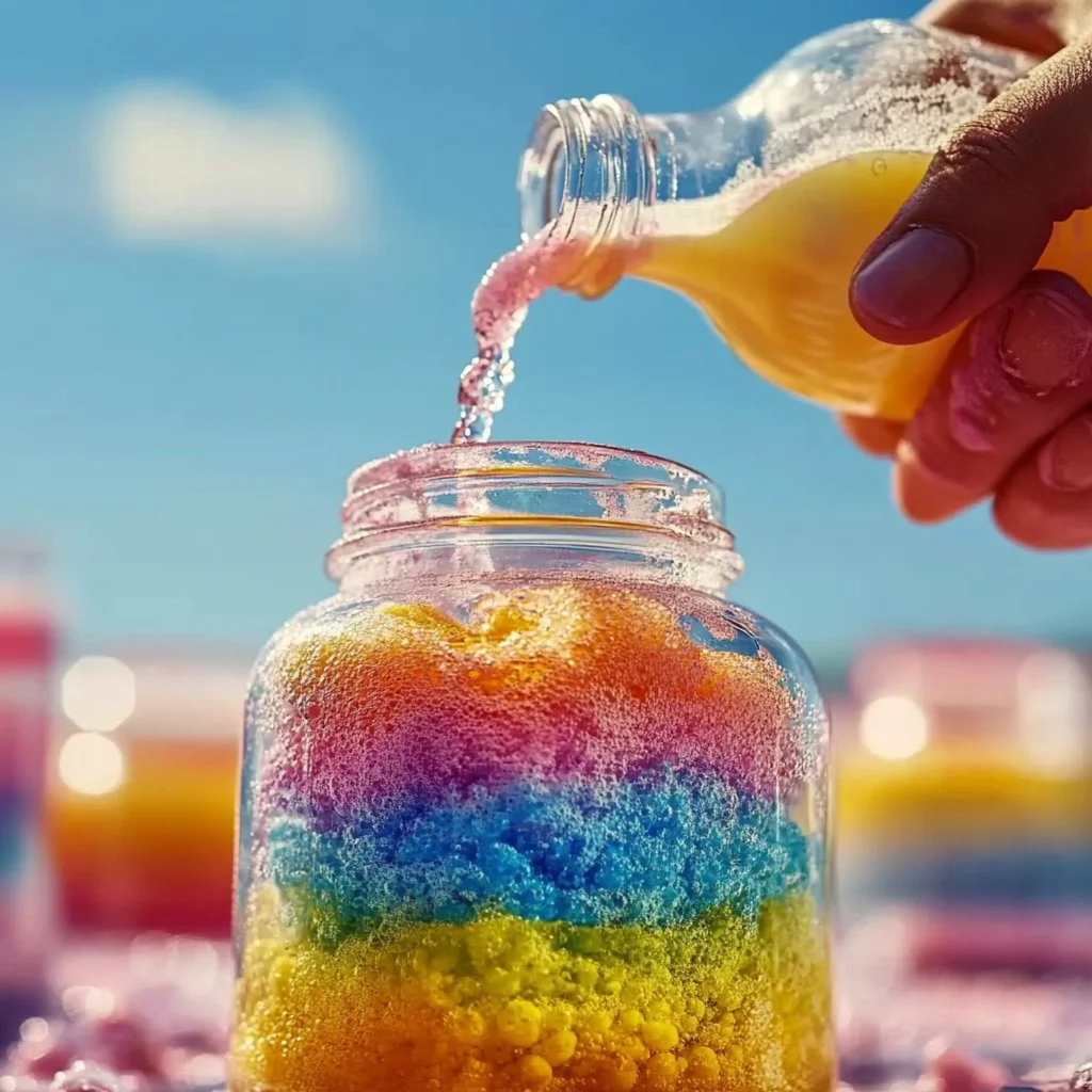 Colorful Rainbow Chalk Pop Jars for creative art and outdoor fun.