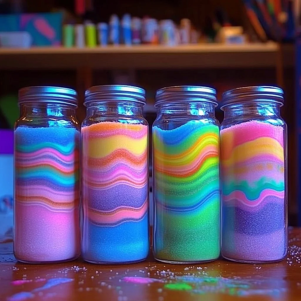 Vibrant Rainbow Salt Jar filled with colorful flavored salts