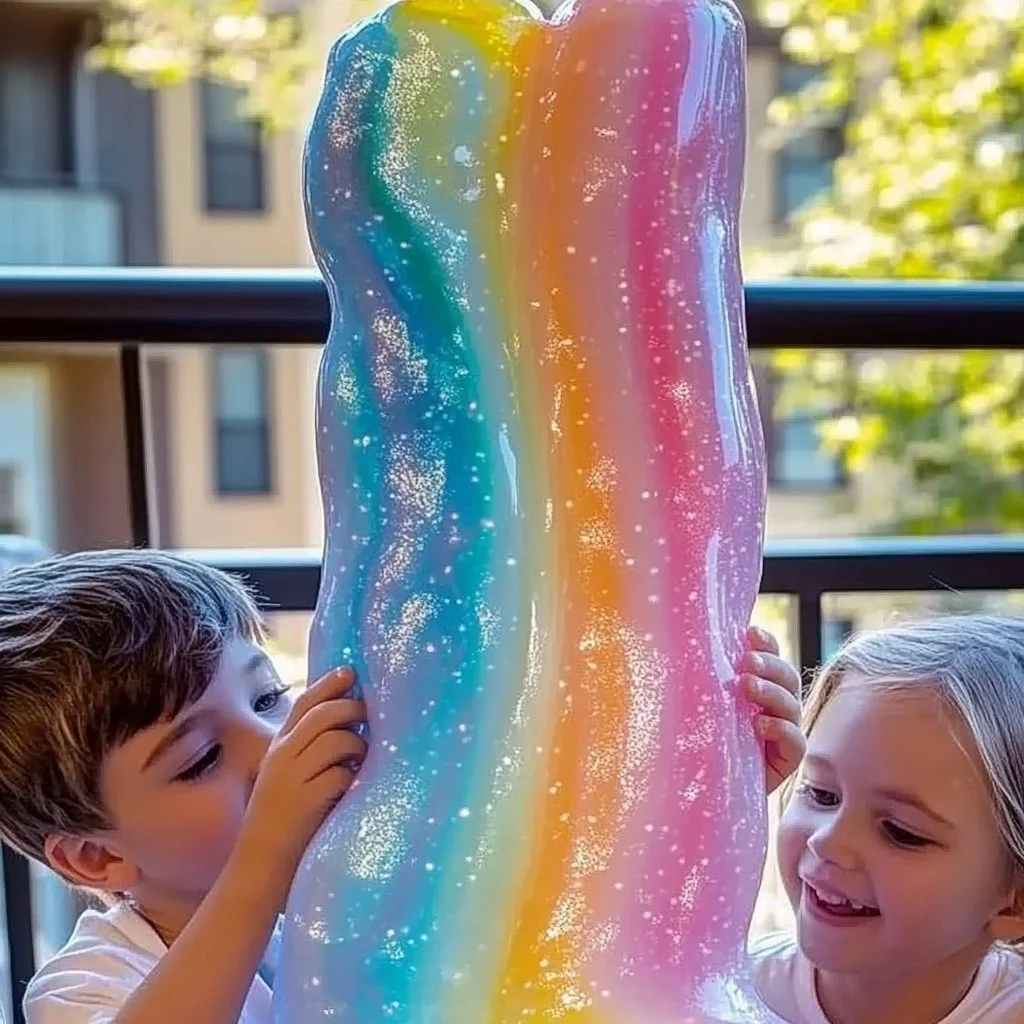 Colorful mixture of Rainbow Slime in different vibrant shades