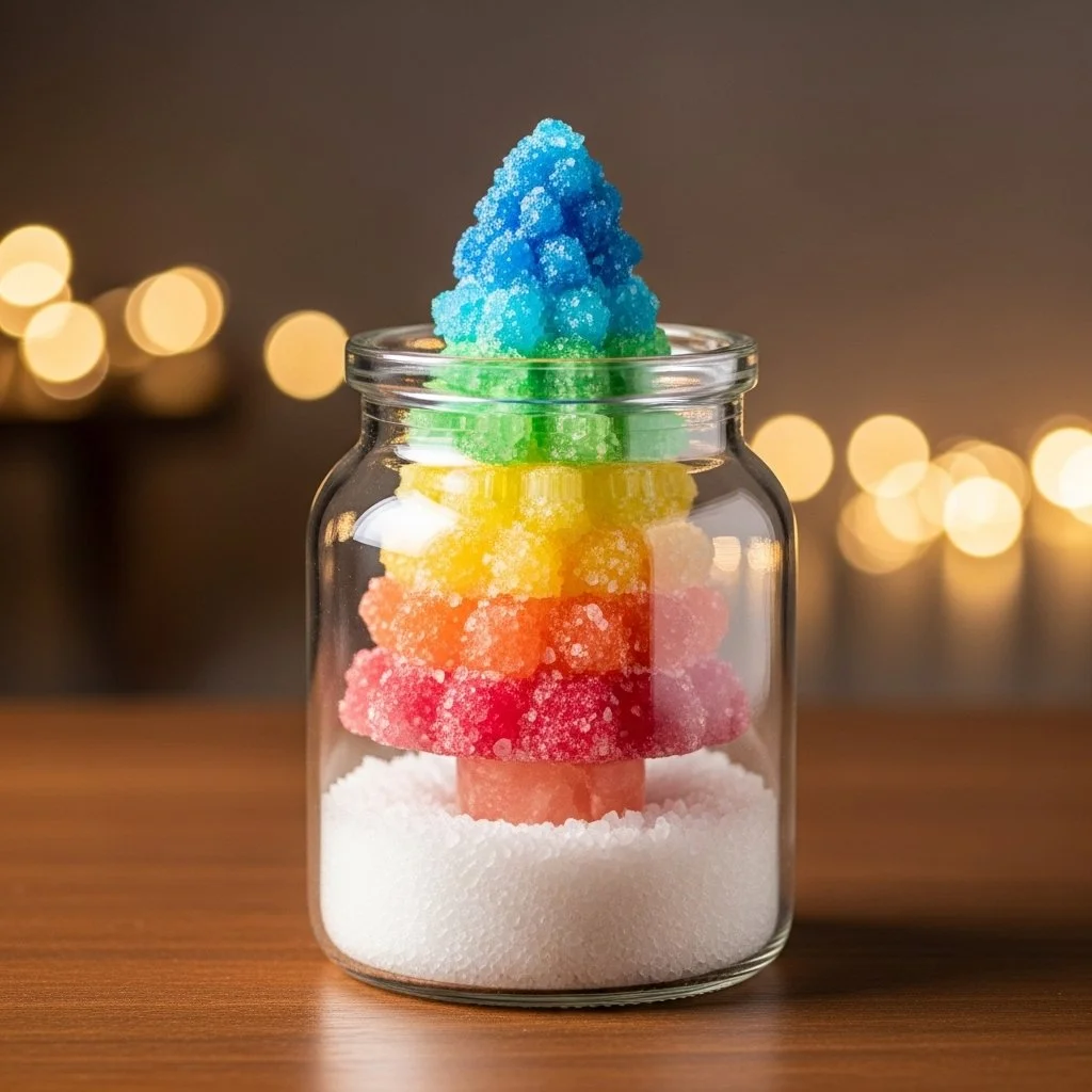 Beautiful Salt Crystal Christmas Tree decoration for festive holidays